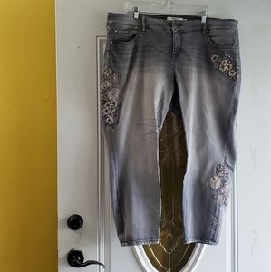 Torrid floral gray ankle skinny Jeans size 22r